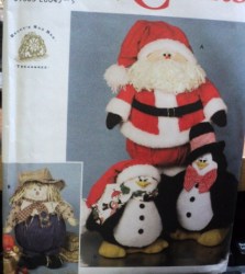 5893 CHUBBY PENGUINS, SANTA, SCARECROW 11-18'' DOLLS PATTERN